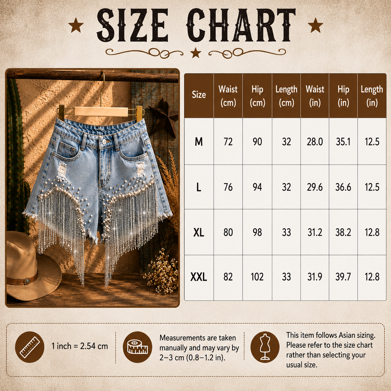 Shimmer & Spurs Shorts Woman's Denim Tassel Shorts - Cowgirls and Dreams