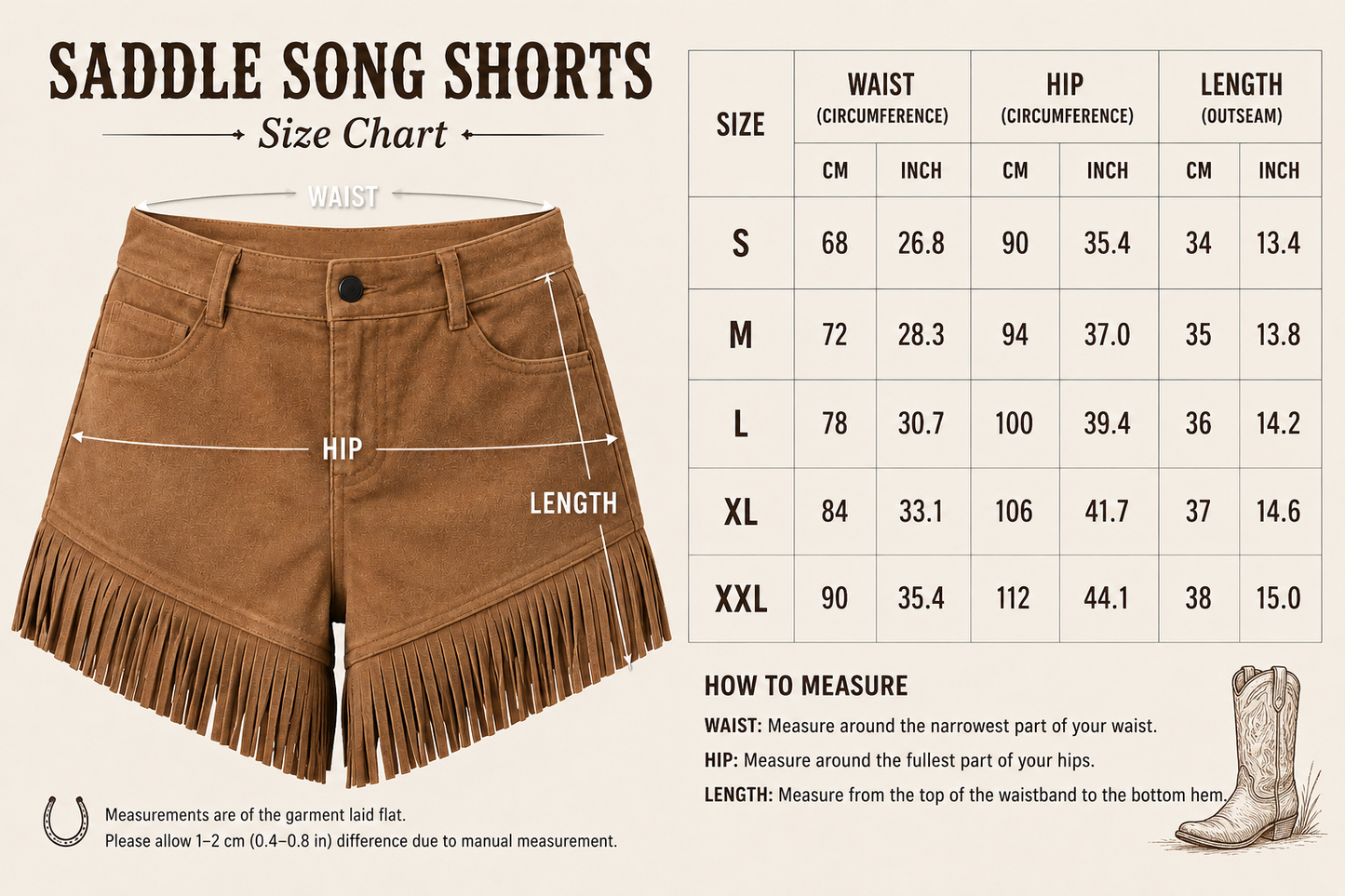 Saddle Song Shorts Womens Retro Western-Style - Cowgirls and Dreams