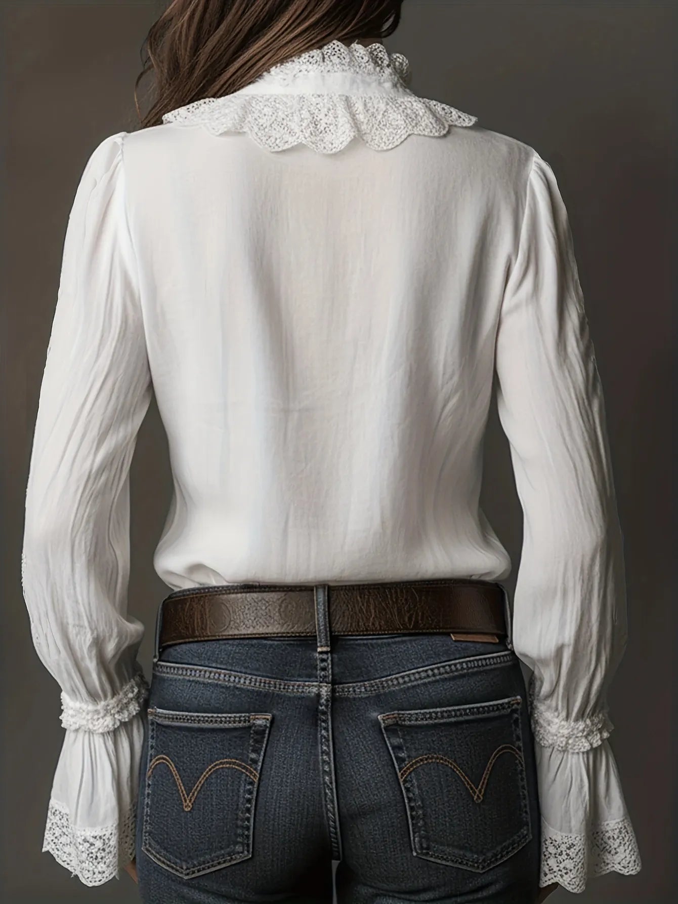 Lace Ruffle Blouse - Women's Lace Shirt | Cowgirls and Dreams