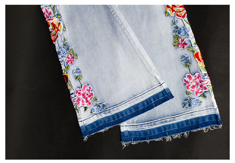 Dusty Rose Jeans - Flared Jeans For Women With Intricate 3D Embroidery | Western Jeans - Cowgirls and Dreams