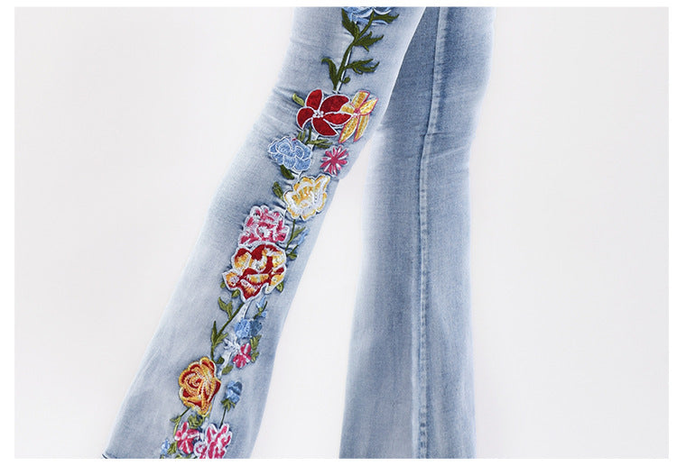 Dusty Rose Jeans - Flared Jeans For Women With Intricate 3D Embroidery | Western Jeans - Cowgirls and Dreams
