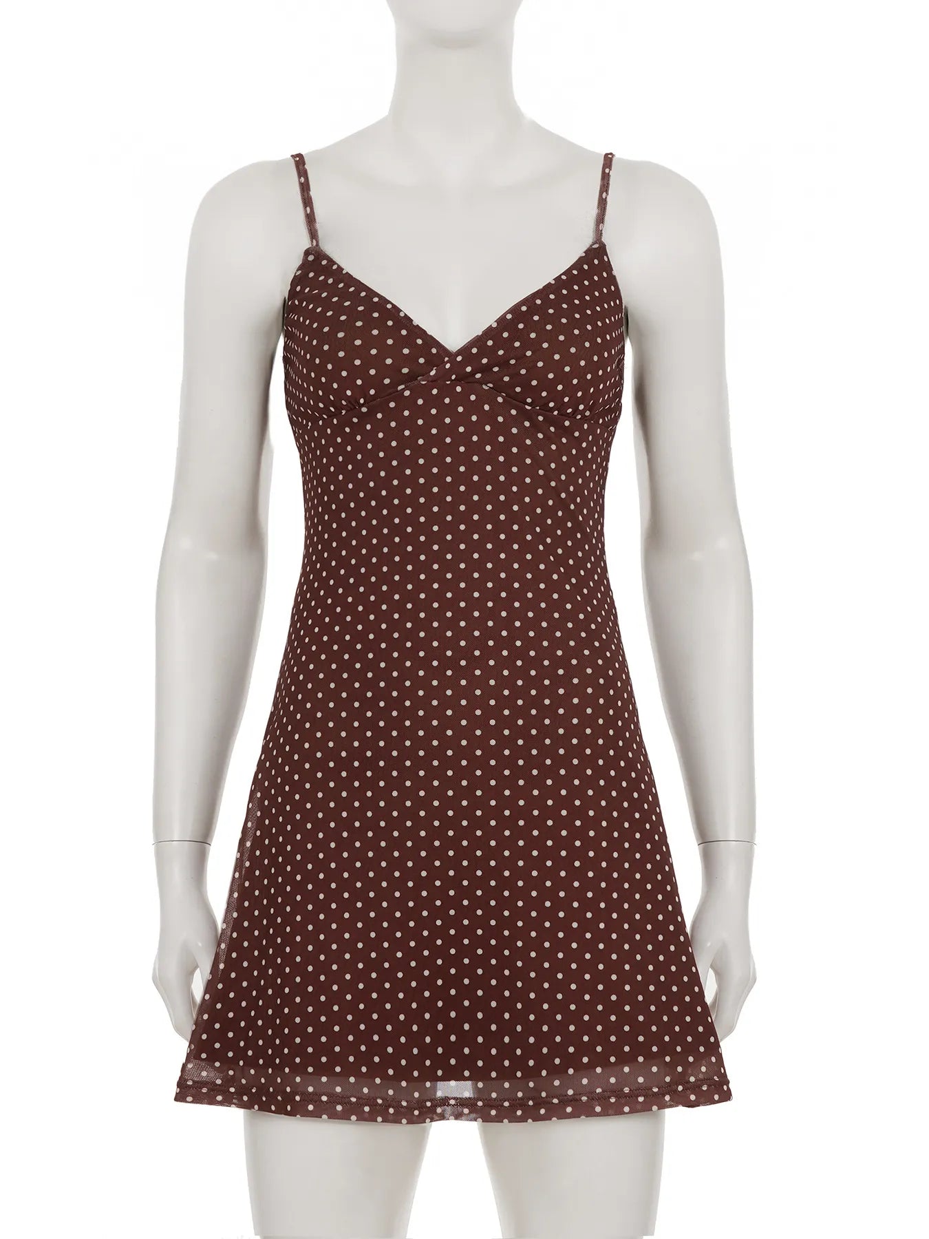 Summer Sage Brown Polka Dot Micro Mini Dress  - Cowgirls and Dreams