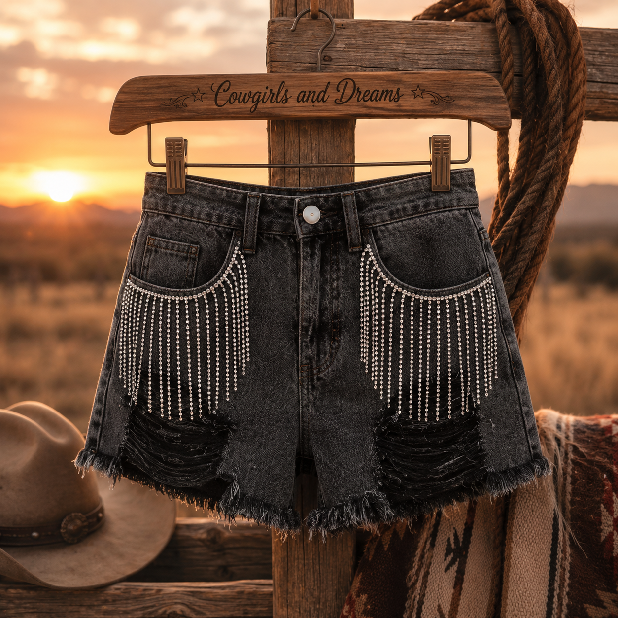 Sagebrush Bloom Denim Shorts - Women's Denim Shorts | Cowgirls and Dreams