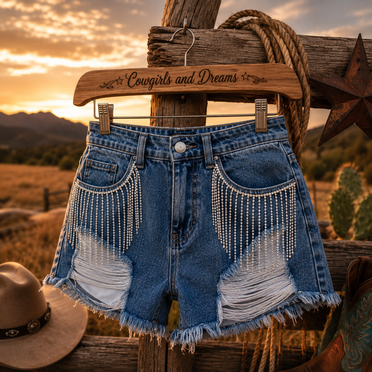Sagebrush Bloom Denim Shorts - Women's Denim Shorts | Cowgirls and Dreams