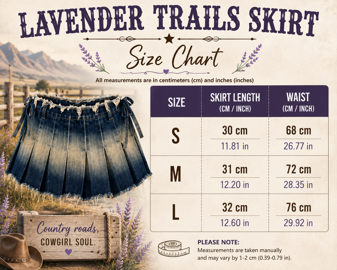Lavender Trails Skirt - Washed Watercolor Pleated Short Skirt With Bow
