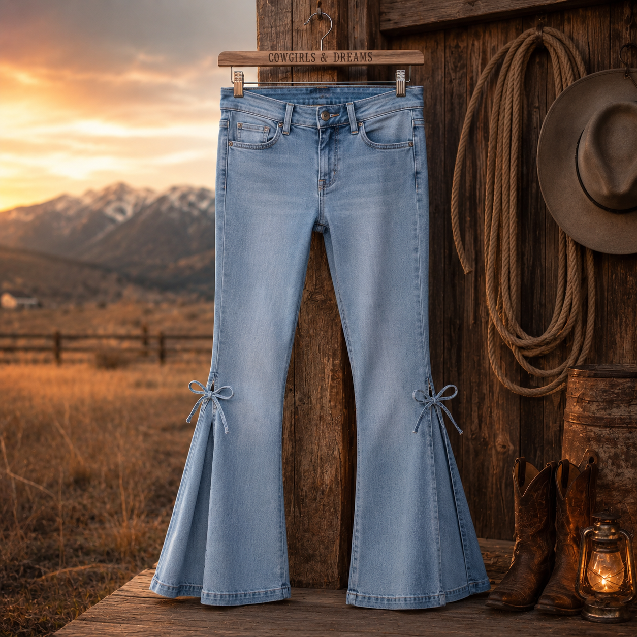 Sunset Ridge Jeans - Ladies jeans mid-waisted denim trousers stretch jeans - Cowgirls and Dreams