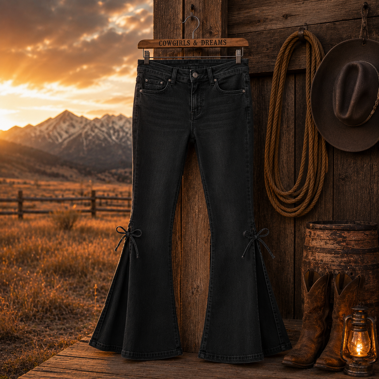 Sunset Ridge Jeans - Ladies jeans mid-waisted denim trousers stretch jeans - Cowgirls and Dreams