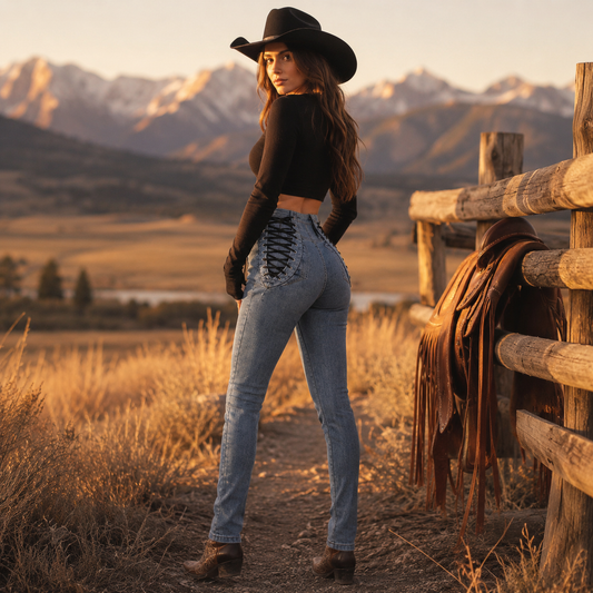 Desert Glow Jeans - High waist jeans slim skinny cropped pencil pants - Cowgirls and Dreams