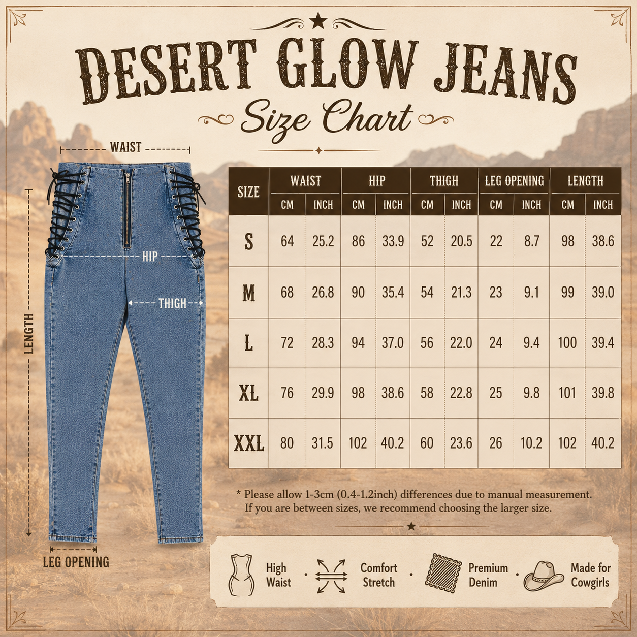 Desert Glow Jeans - High waist jeans slim skinny cropped pencil pants - Cowgirls and Dreams