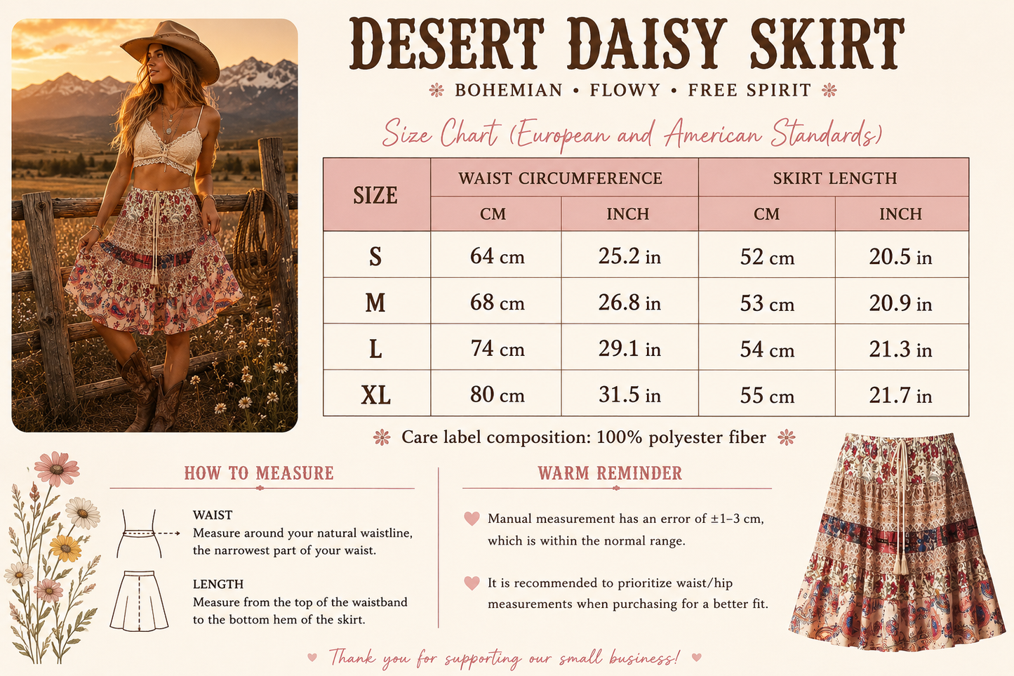 Desert Daisy Skirt - Woman's Ruffled Midi Skirt | Cowgirls and Dreams
