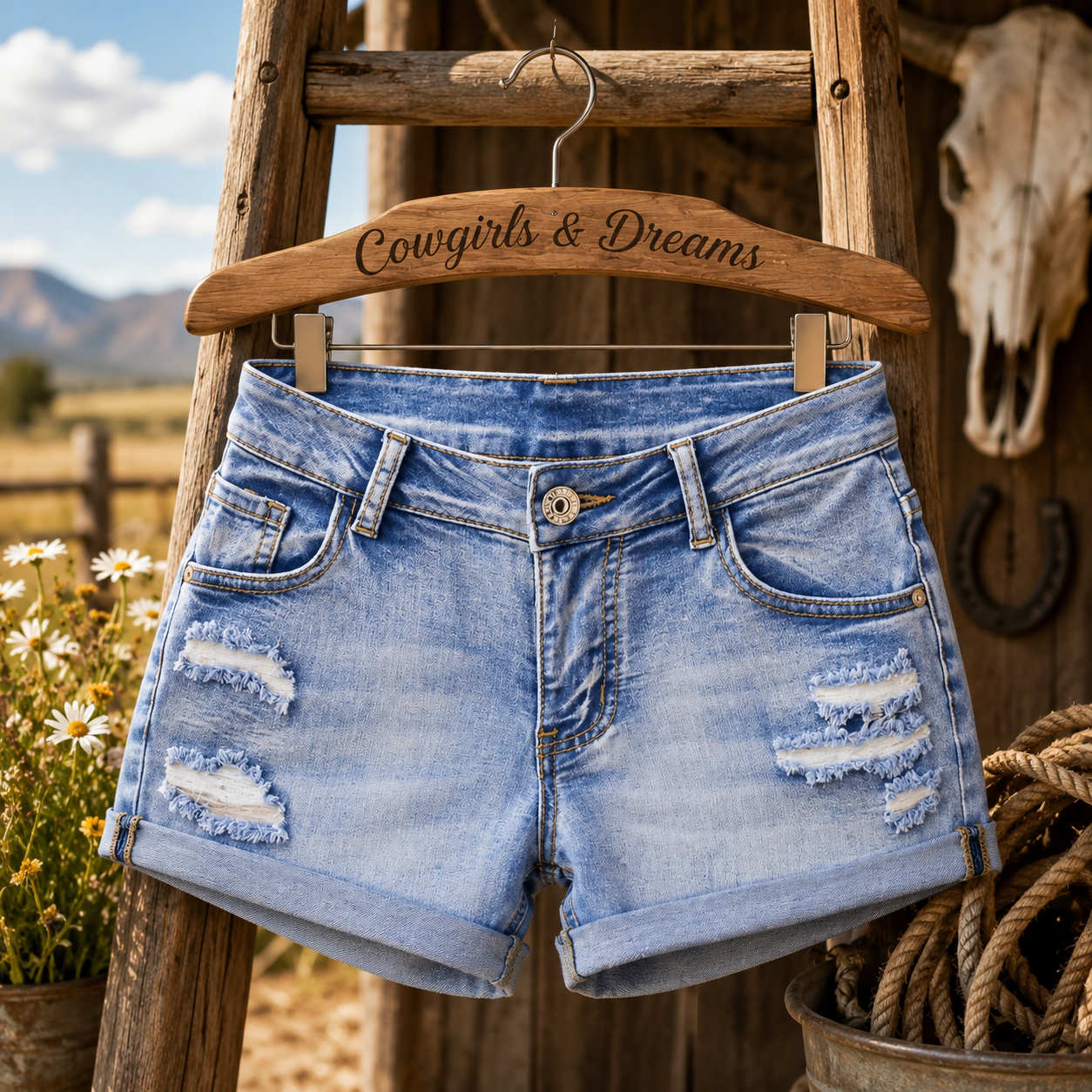 Women's Split Denim Shorts Summer Beach Wild Fashion Sexy Mid Waist Curled Cuff Perforated Elastic Slim Fit Casual Shorts