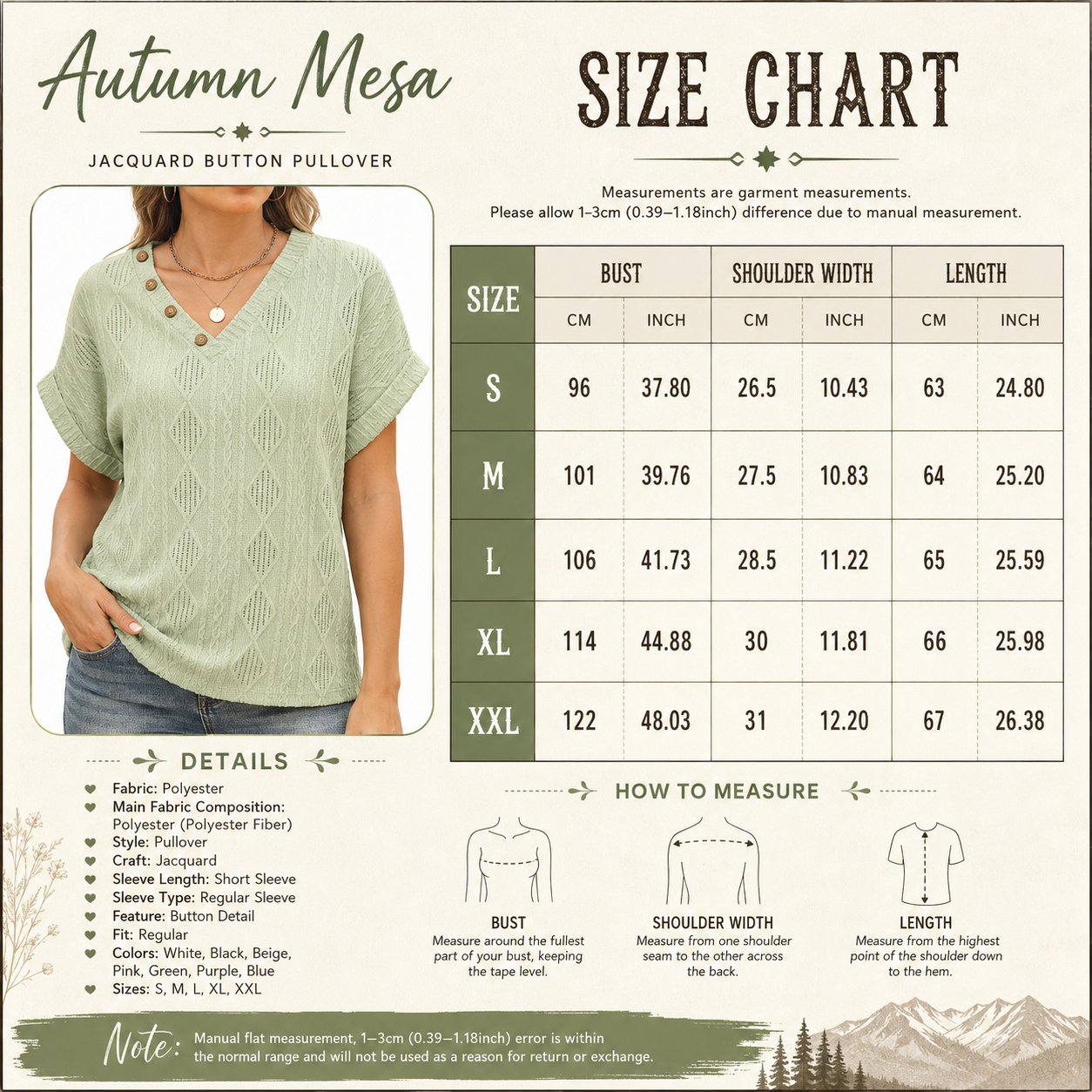 Autumn Mesa Button Pullover - V-neck Buttons Top | Cowgirls and Dreams