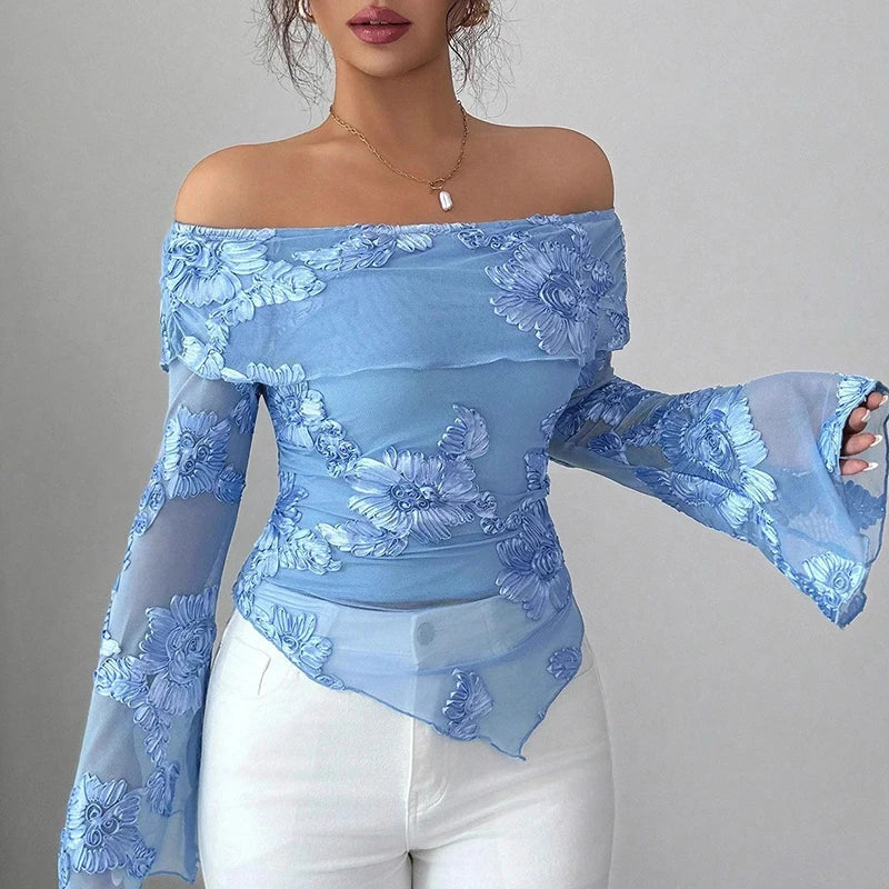 Daisy Belle Off Shoulder Women Long Sleeve Top - Cowgirls and Dreams