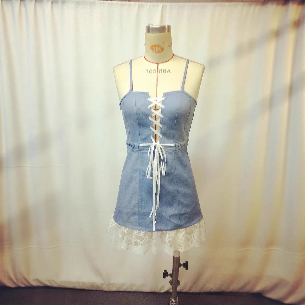 Montana Sunset Lace-Up Western Cowgirl Dress - Cowgirls and Dreams