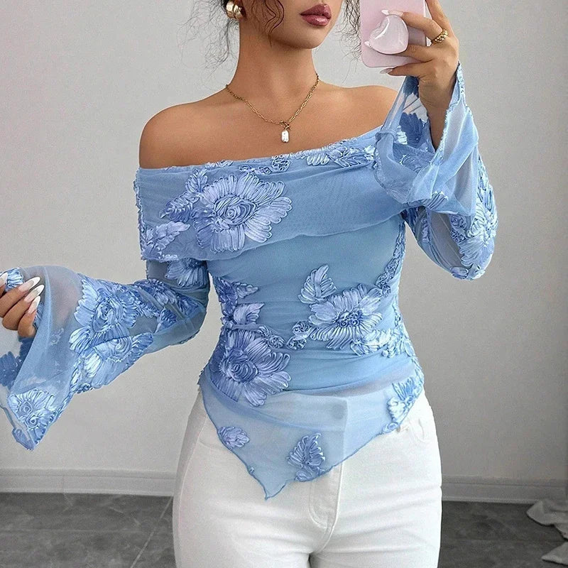 Daisy Belle Off Shoulder Women Long Sleeve Top - Cowgirls and Dreams