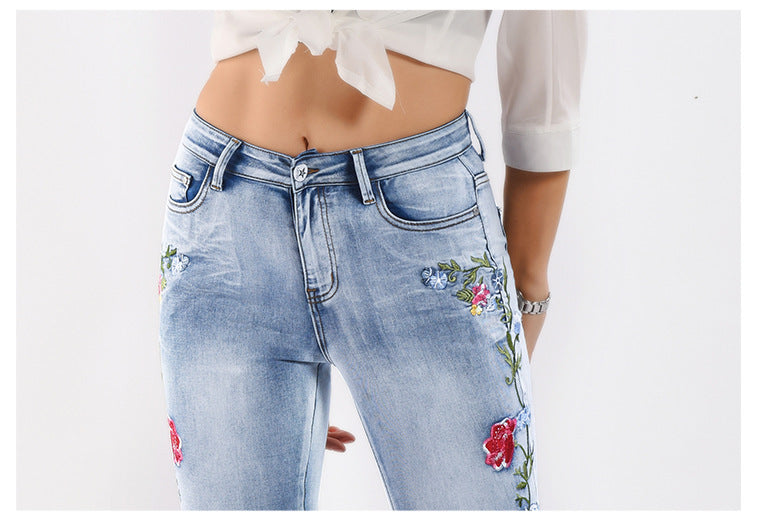 Dusty Rose Jeans - Flared Jeans For Women With Intricate 3D Embroidery | Western Jeans - Cowgirls and Dreams
