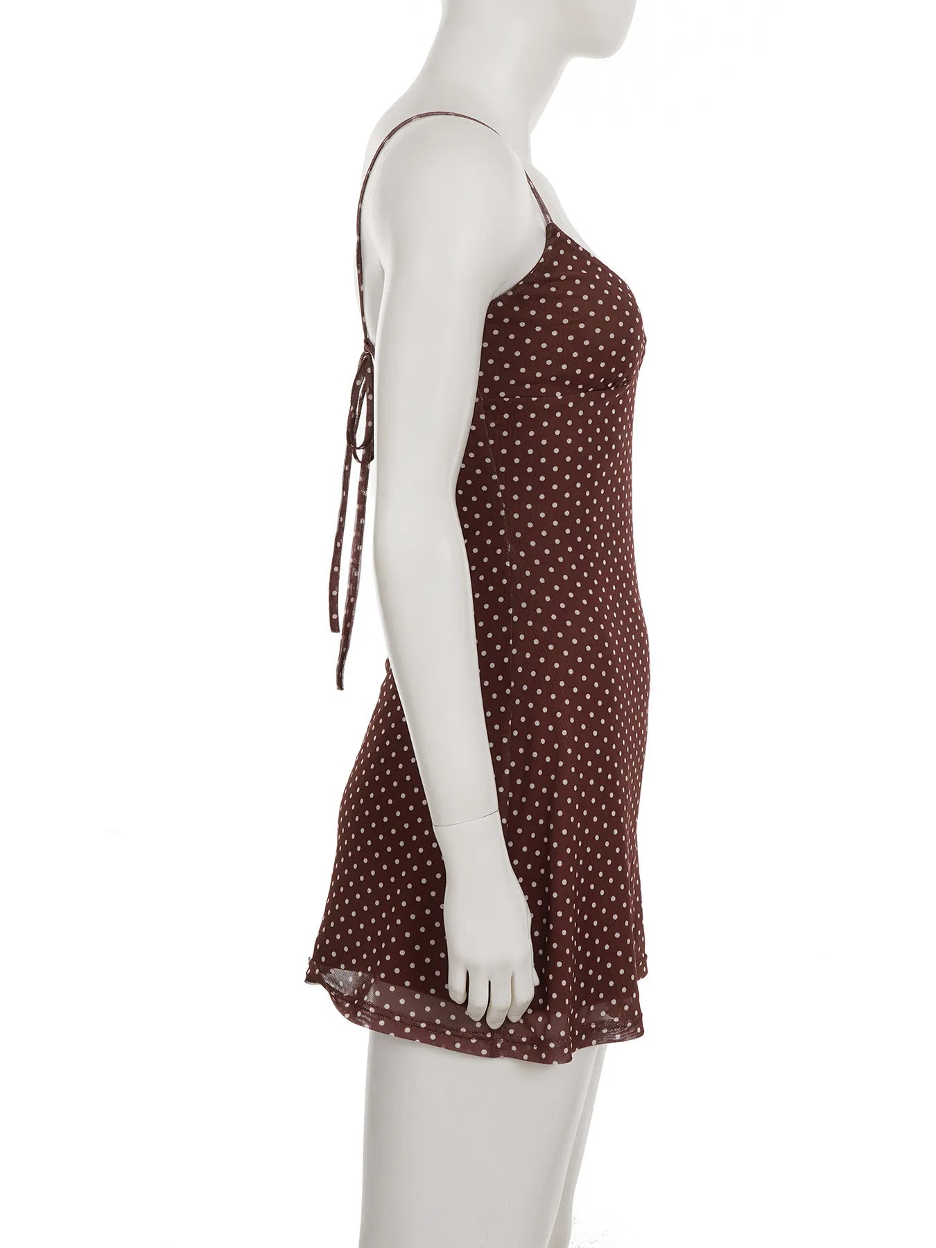 Summer Sage Brown Polka Dot Micro Mini Dress  - Cowgirls and Dreams