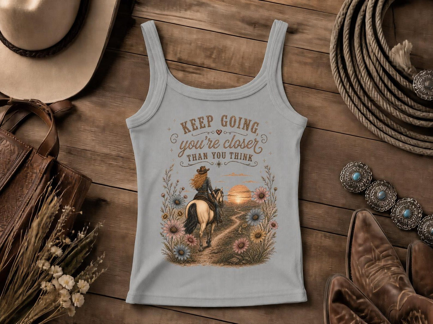 Keep Going | Cowgirl tank top | Western Shirt | Bella Canvas® | Rodeo Tee | Gift for Girlfriend