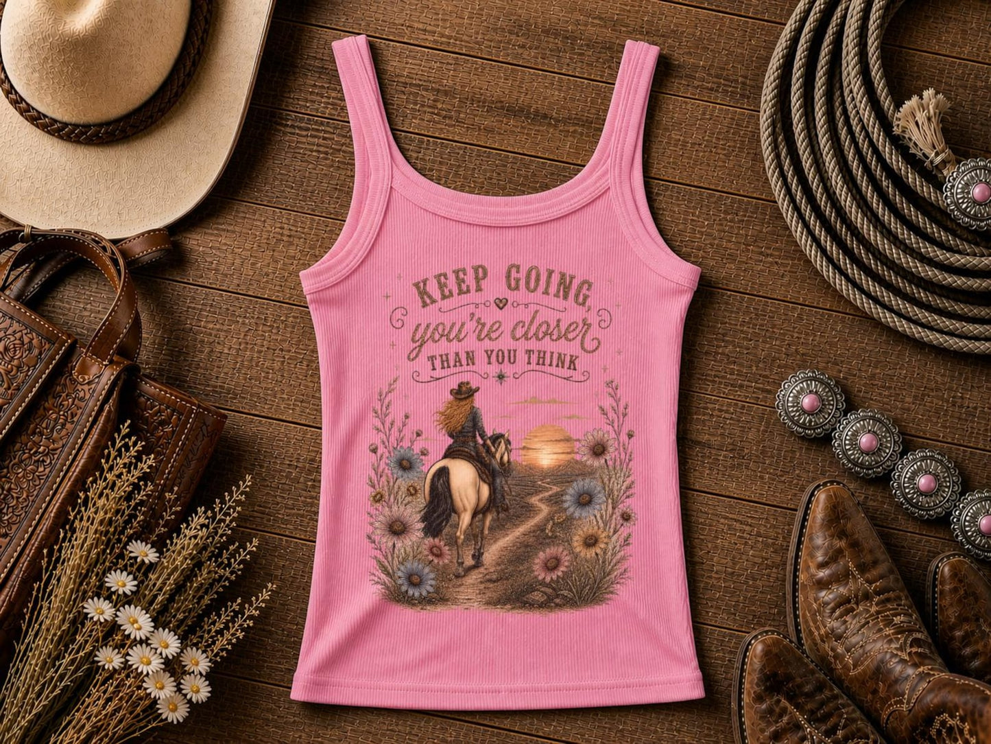 Keep Going | Cowgirl tank top | Western Shirt | Bella Canvas® | Rodeo Tee | Gift for Girlfriend