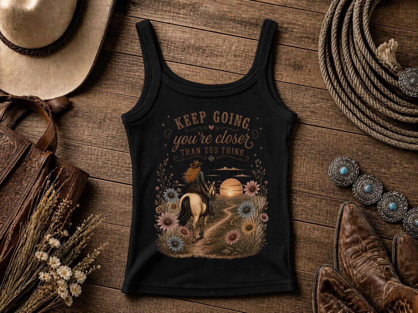 Keep Going | Cowgirl tank top | Western Shirt | Bella Canvas® | Rodeo Tee | Gift for Girlfriend