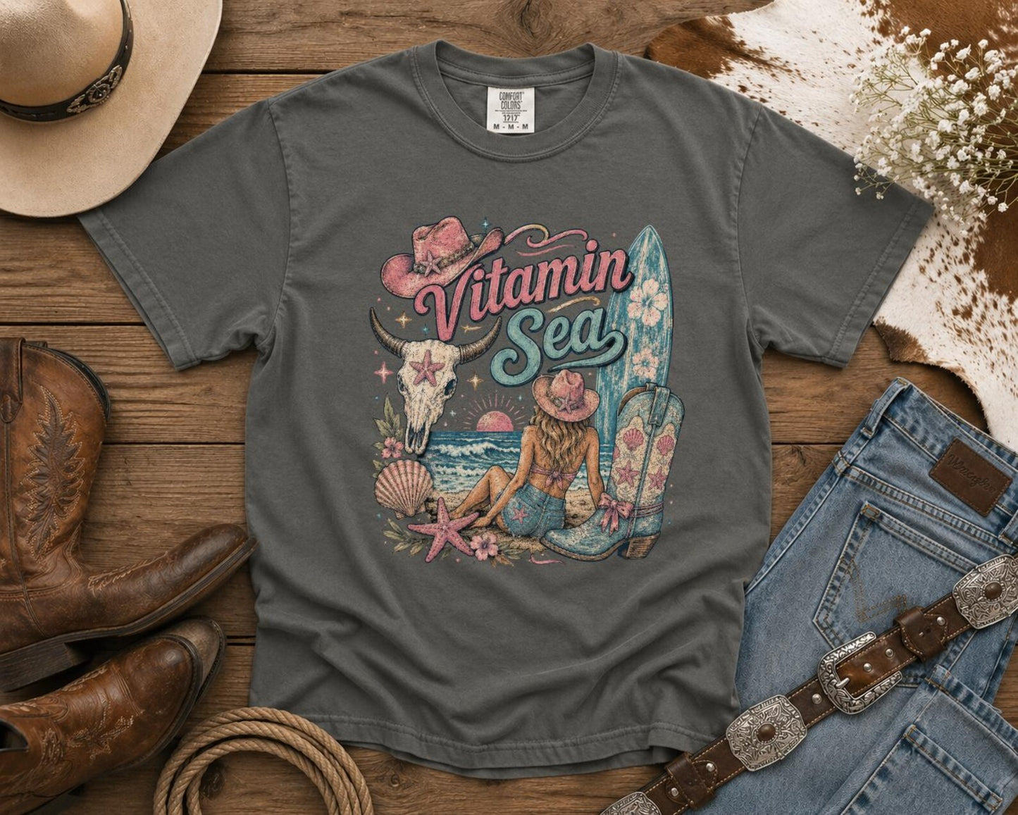 Vitamin Sea T-Shirt — | Coastal Cowgirl Shirt, Coastal Cowgirl T-Shirt, Cowgirl T-shirt Country Concert Tee, Western T-shirt, Western T-shirt | Bella Canvas