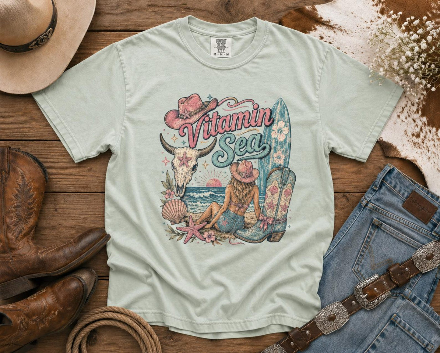 Vitamin Sea T-Shirt — | Coastal Cowgirl Shirt, Coastal Cowgirl T-Shirt, Cowgirl T-shirt Country Concert Tee, Western T-shirt, Western T-shirt | Bella Canvas