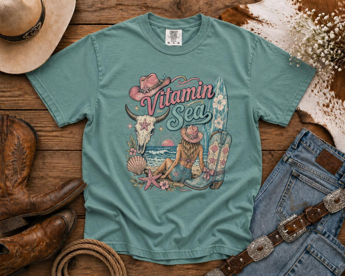 Vitamin Sea T-Shirt — | Coastal Cowgirl Shirt, Coastal Cowgirl T-Shirt, Cowgirl T-shirt Country Concert Tee, Western T-shirt, Western T-shirt | Bella Canvas