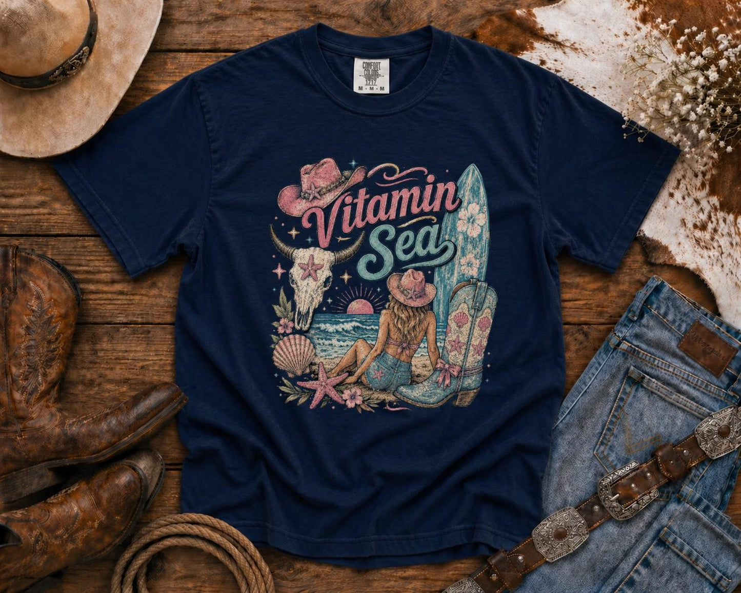 Vitamin Sea T-Shirt — | Coastal Cowgirl Shirt, Coastal Cowgirl T-Shirt, Cowgirl T-shirt Country Concert Tee, Western T-shirt, Western T-shirt | Bella Canvas