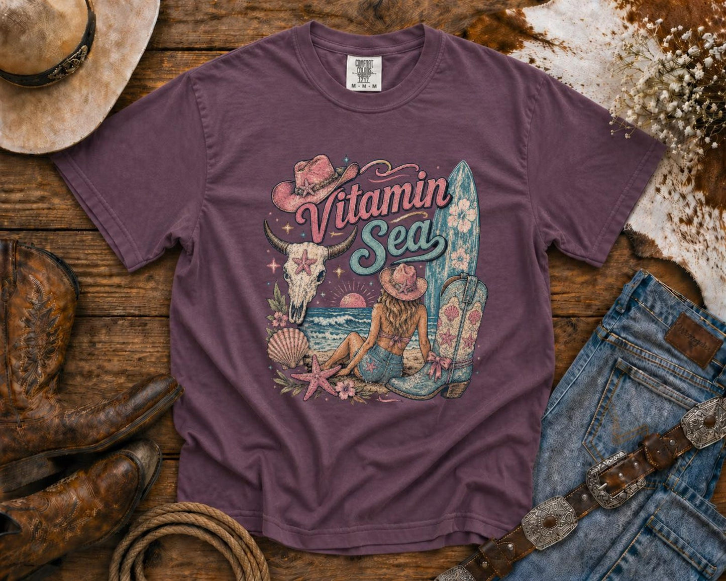 Vitamin Sea T-Shirt — | Coastal Cowgirl Shirt, Coastal Cowgirl T-Shirt, Cowgirl T-shirt Country Concert Tee, Western T-shirt, Western T-shirt | Bella Canvas