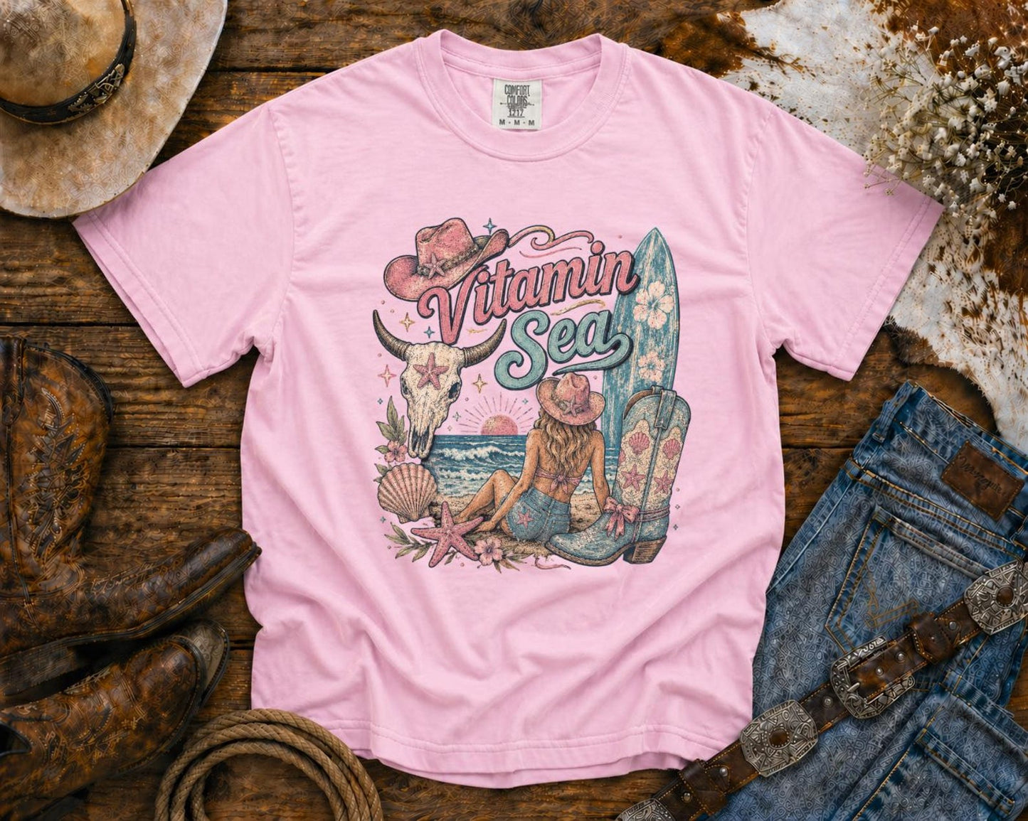 Vitamin Sea T-Shirt — | Coastal Cowgirl Shirt, Coastal Cowgirl T-Shirt, Cowgirl T-shirt Country Concert Tee, Western T-shirt, Western T-shirt | Bella Canvas
