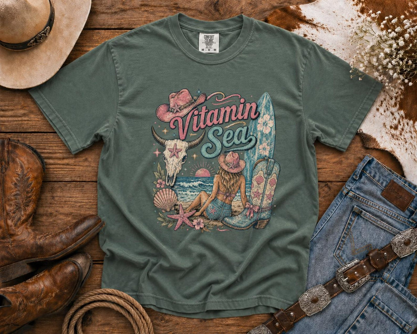 Vitamin Sea T-Shirt — | Coastal Cowgirl Shirt, Coastal Cowgirl T-Shirt, Cowgirl T-shirt Country Concert Tee, Western T-shirt, Western T-shirt | Bella Canvas