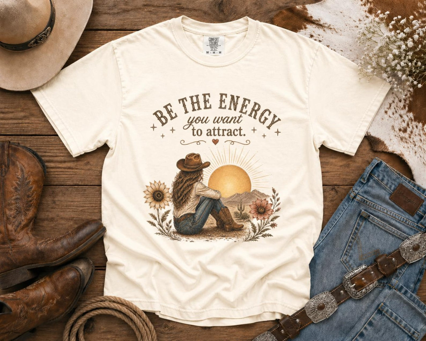 Be The Energy You Want To Attract T-Shirt — Western TShirt, Country TShirt, Rodeo Shirt