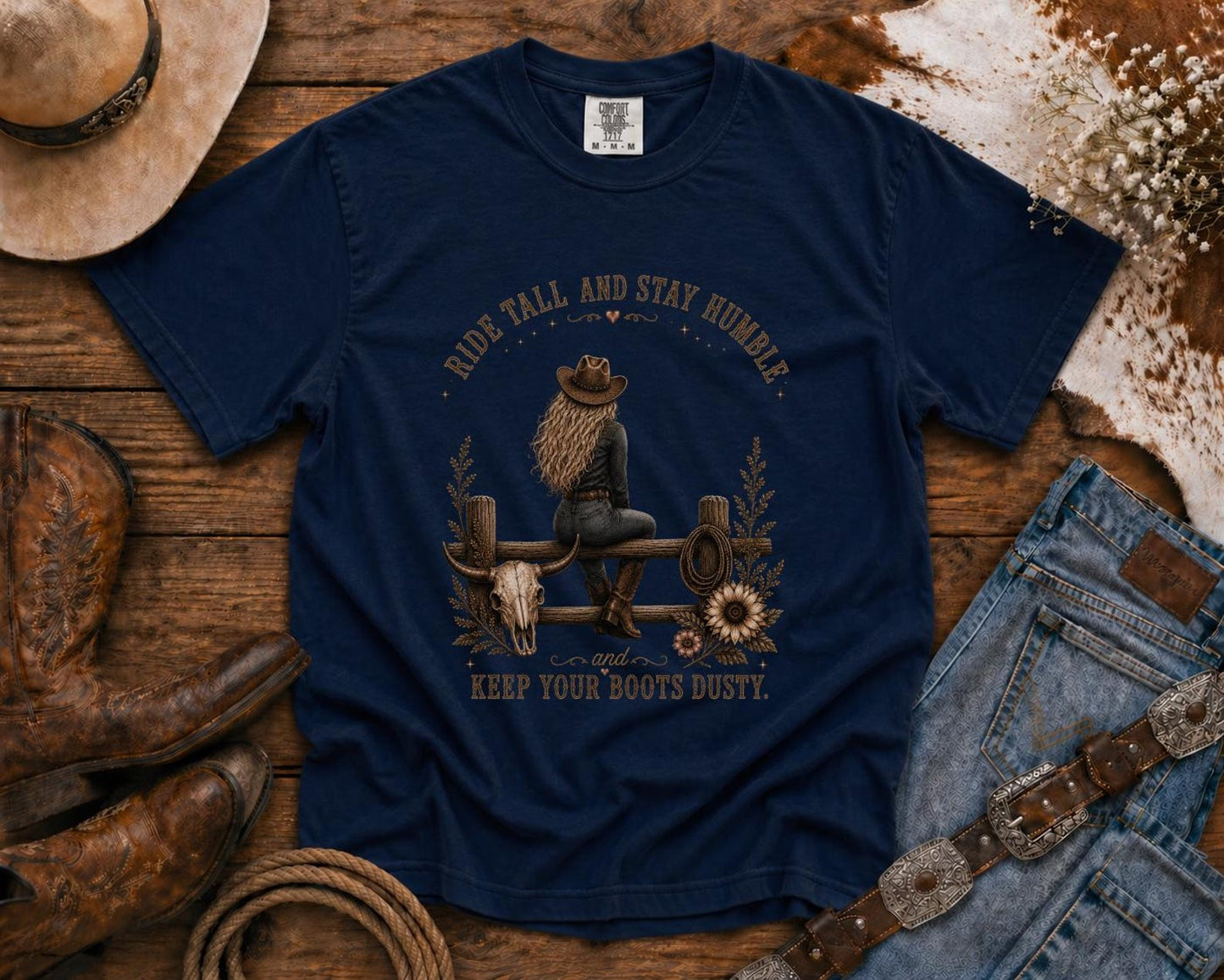 Ride Tall | Cowgirl Shirt, Rodeo T-Shirt, Cowgirl T-shirt Country Concert Tee, Western Graphic Tee For Women, Western T-shirt, Western T-shirt | Comfort Colors®