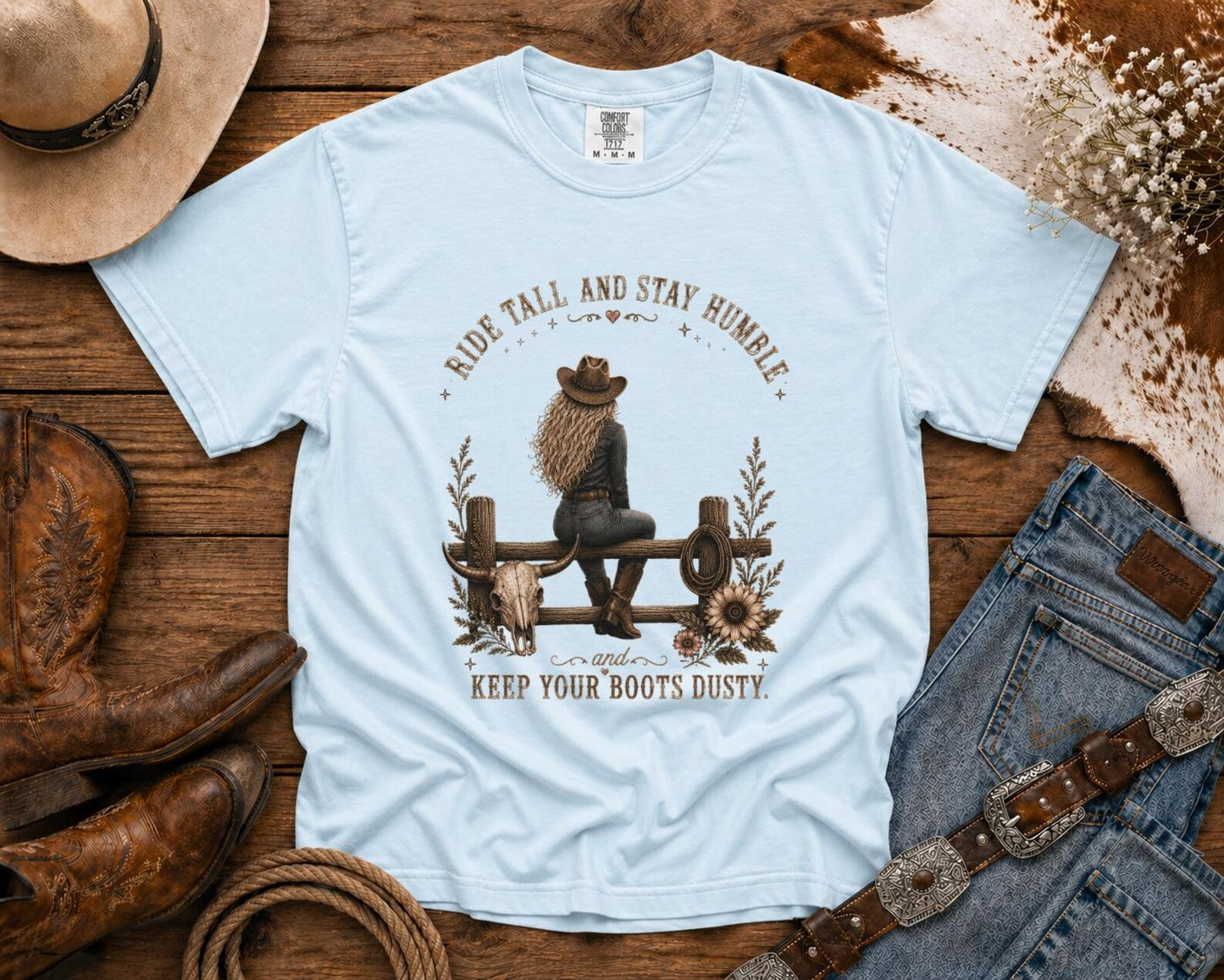 Ride Tall | Cowgirl Shirt, Rodeo T-Shirt, Cowgirl T-shirt Country Concert Tee, Western Graphic Tee For Women, Western T-shirt, Western T-shirt | Comfort Colors®