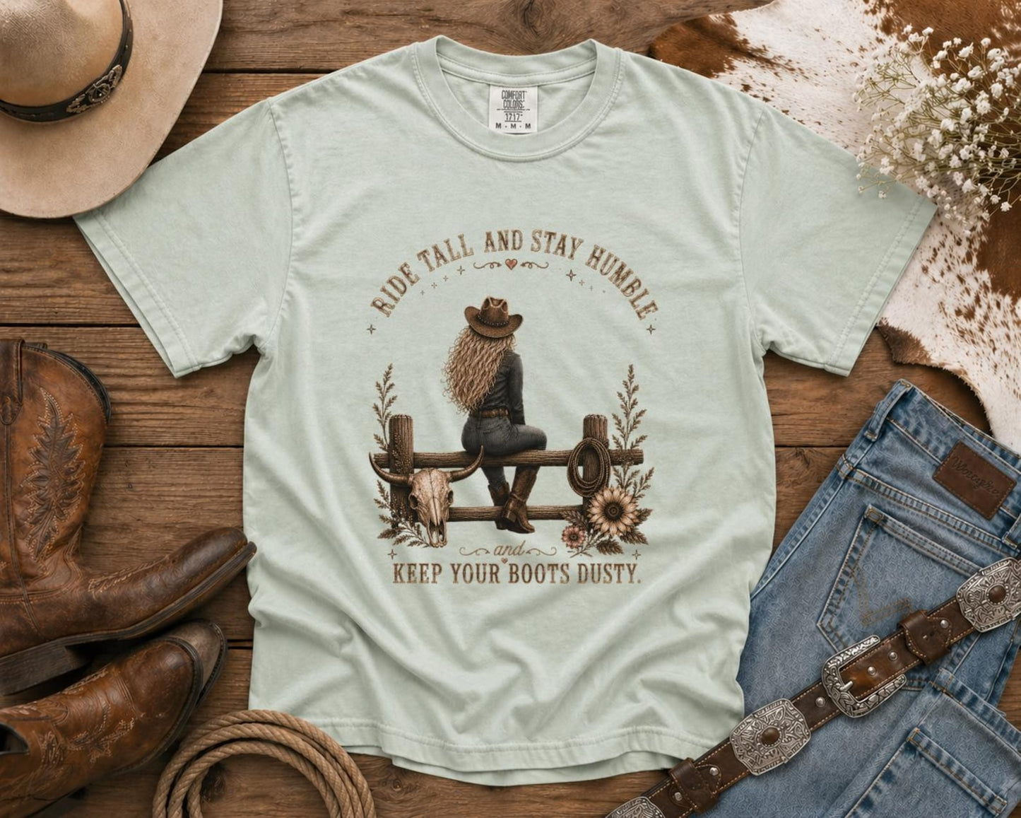 Ride Tall | Cowgirl Shirt, Rodeo T-Shirt, Cowgirl T-shirt Country Concert Tee, Western Graphic Tee For Women, Western T-shirt, Western T-shirt | Comfort Colors®