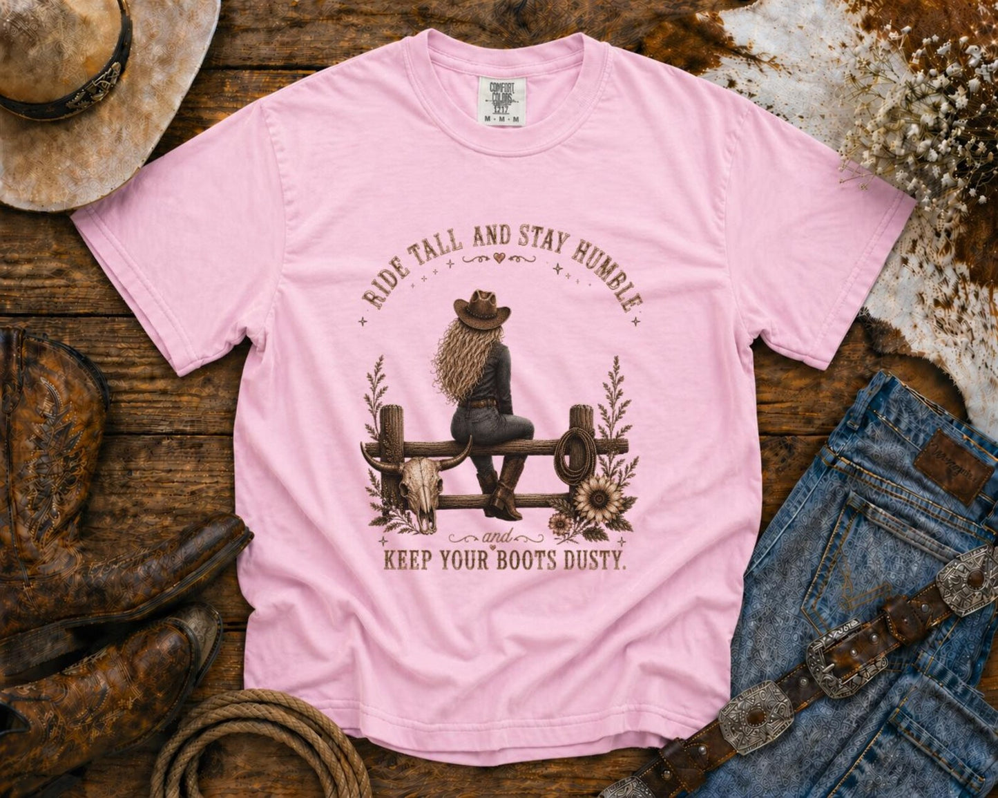 Ride Tall | Cowgirl Shirt, Rodeo T-Shirt, Cowgirl T-shirt Country Concert Tee, Western Graphic Tee For Women, Western T-shirt, Western T-shirt | Comfort Colors®