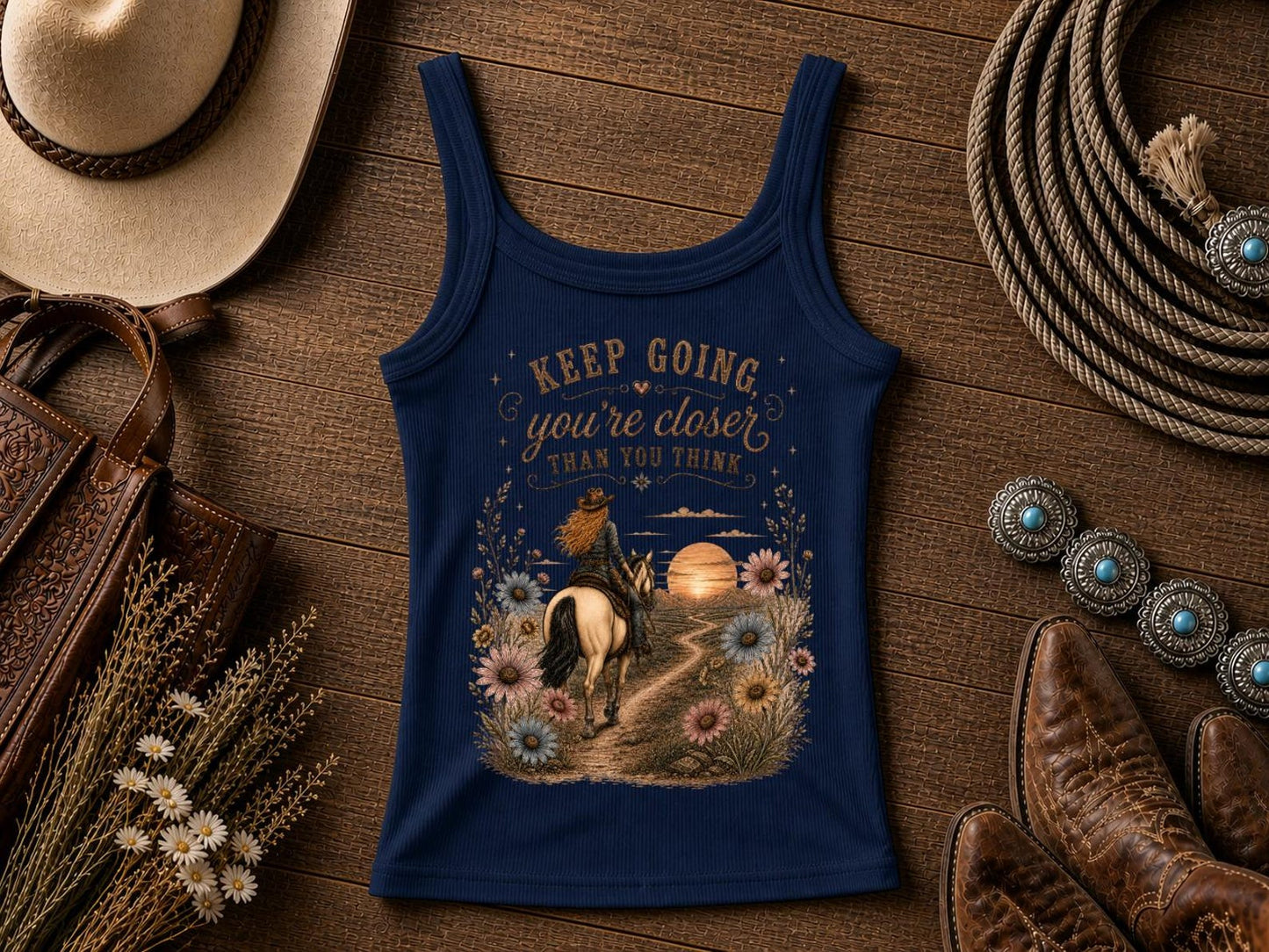 Keep Going | Cowgirl tank top | Western Shirt | Bella Canvas® | Rodeo Tee | Gift for Girlfriend