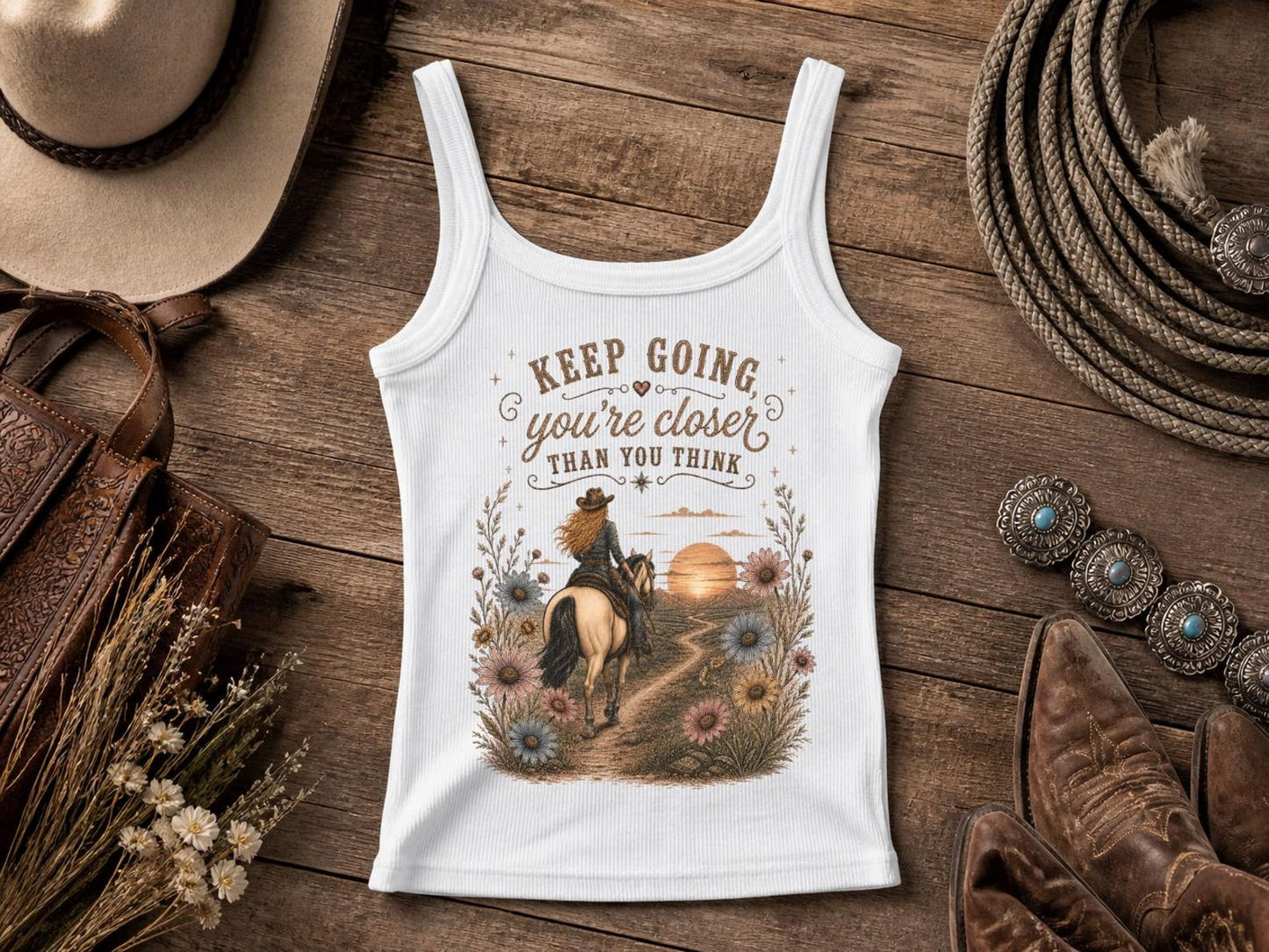 Keep Going | Cowgirl tank top | Western Shirt | Bella Canvas® | Rodeo Tee | Gift for Girlfriend
