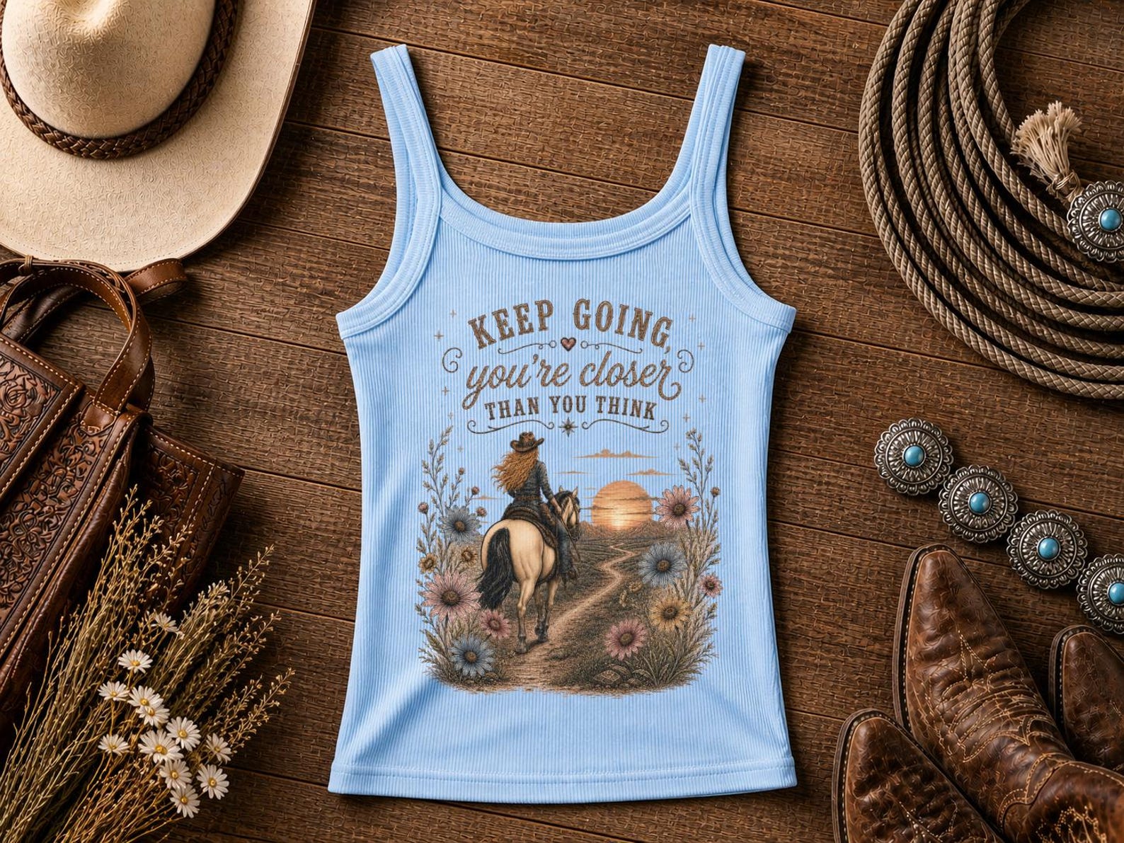 Keep Going | Cowgirl tank top | Western Shirt | Bella Canvas® | Rodeo Tee | Gift for Girlfriend