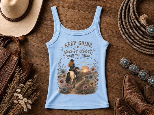 Keep Going | Cowgirl tank top | Western Shirt | Bella Canvas® | Rodeo Tee | Gift for Girlfriend