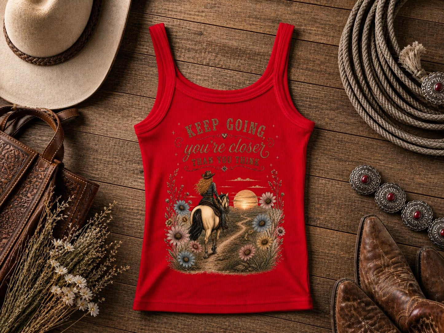 Keep Going | Cowgirl tank top | Western Shirt | Bella Canvas® | Rodeo Tee | Gift for Girlfriend
