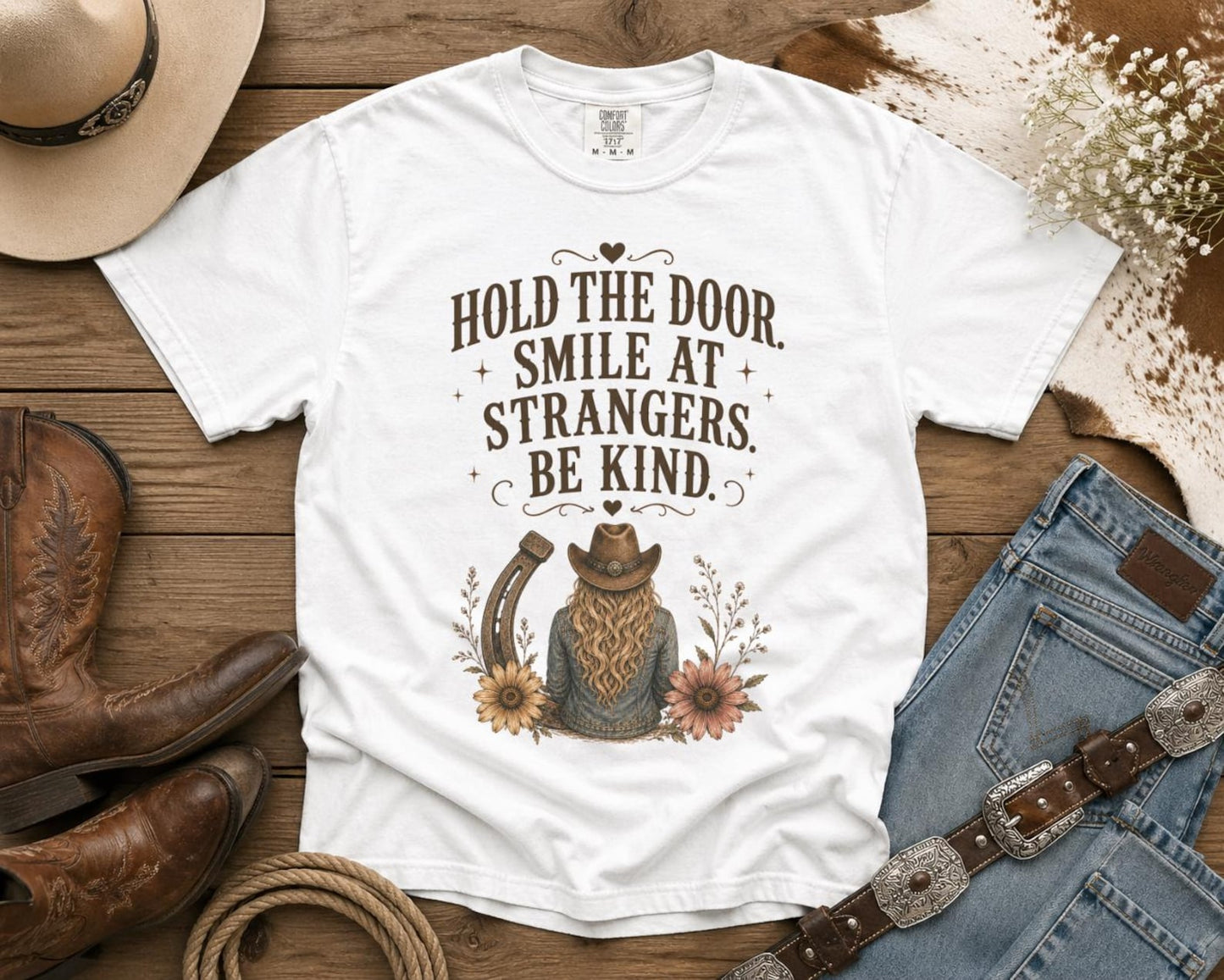 Hold the Door - Cowgirl TShirt | Western Tee | Comfort Colors Country Tee | Vintage Country Shirt | Rodeo Shirt