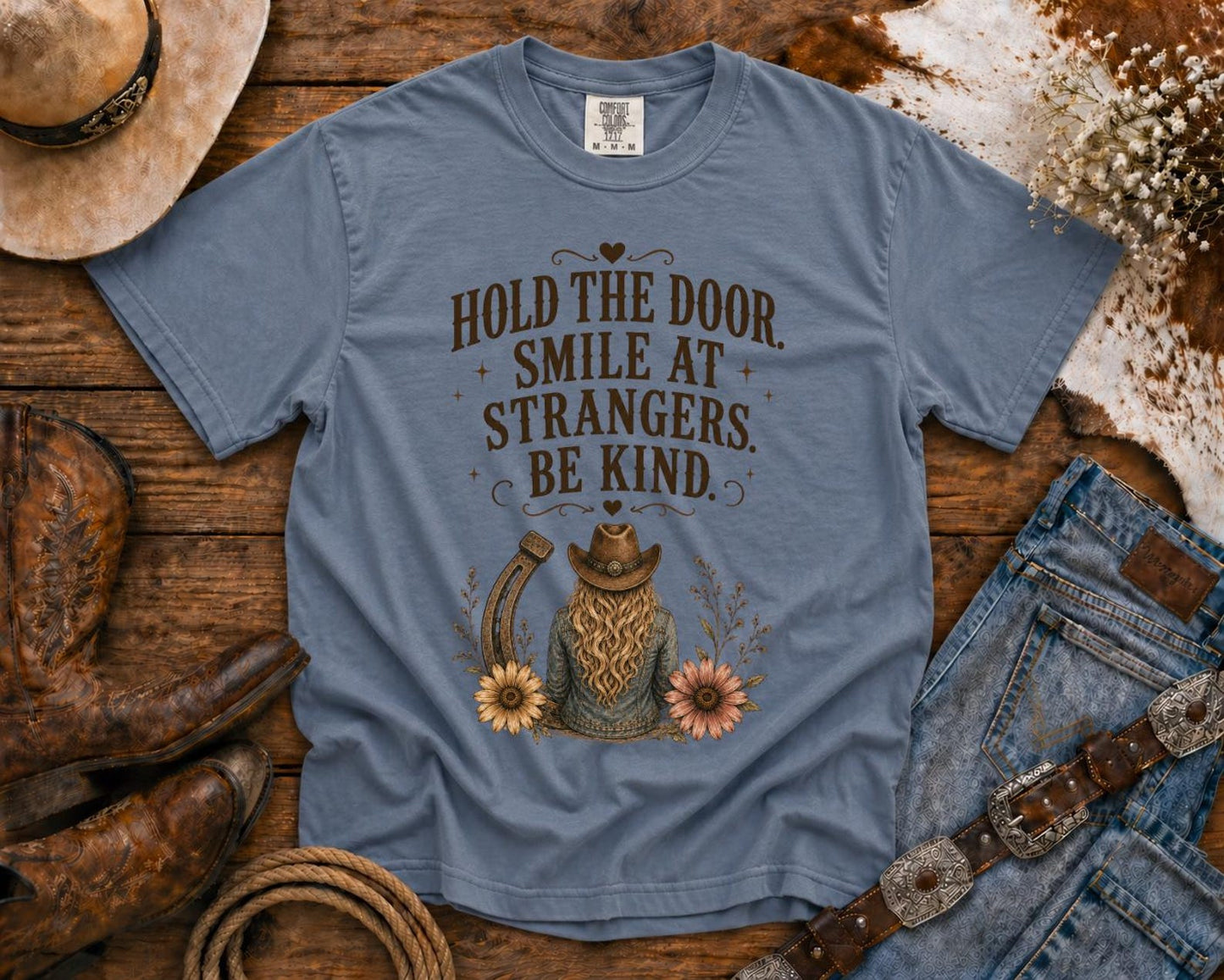 Hold the Door - Cowgirl TShirt | Western Tee | Comfort Colors Country Tee | Vintage Country Shirt | Rodeo Shirt