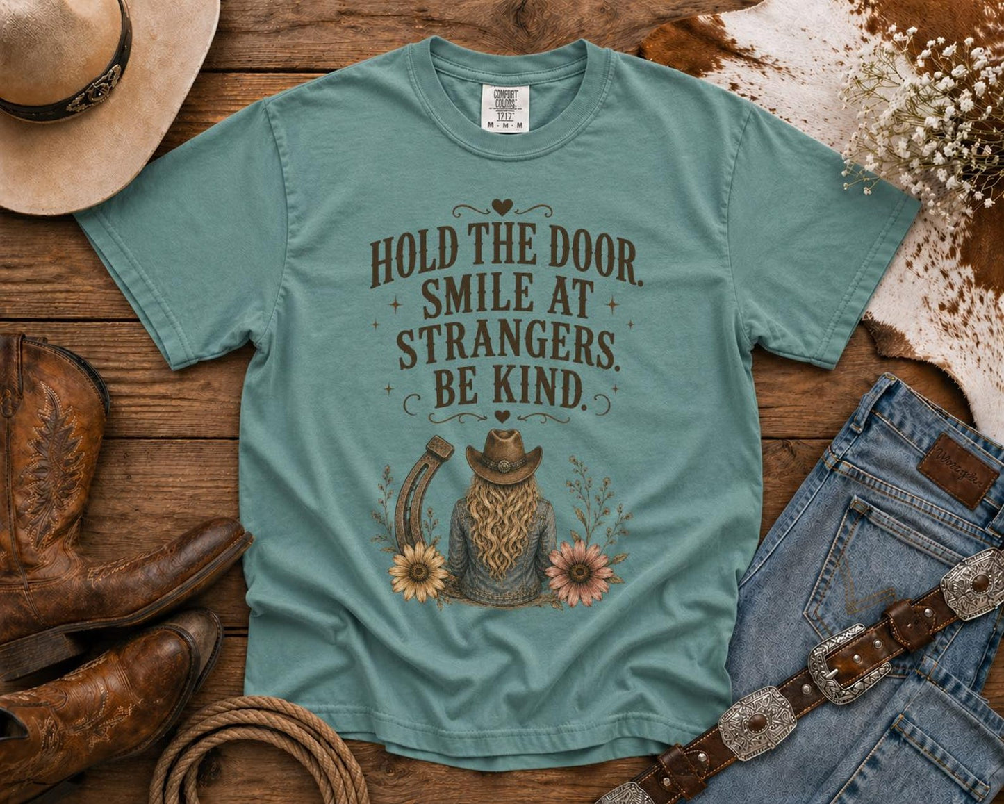 Hold the Door - Cowgirl TShirt | Western Tee | Comfort Colors Country Tee | Vintage Country Shirt | Rodeo Shirt
