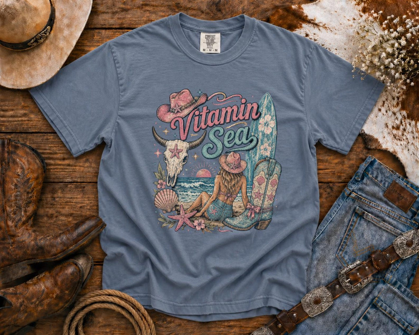 Vitamin Sea T-Shirt — | Coastal Cowgirl Shirt, Coastal Cowgirl T-Shirt, Cowgirl T-shirt Country Concert Tee, Western T-shirt, Western T-shirt | Bella Canvas