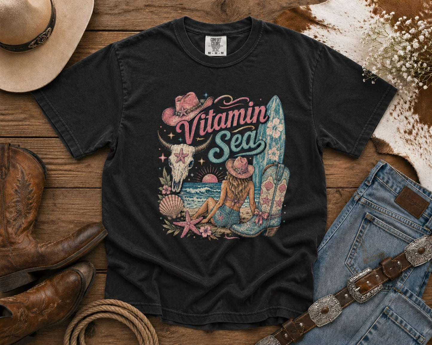 Vitamin Sea T-Shirt — | Coastal Cowgirl Shirt, Coastal Cowgirl T-Shirt, Cowgirl T-shirt Country Concert Tee, Western T-shirt, Western T-shirt | Bella Canvas