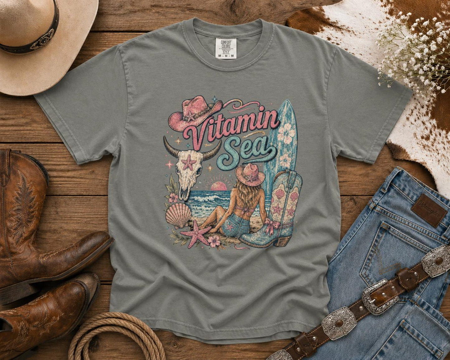 Vitamin Sea T-Shirt — | Coastal Cowgirl Shirt, Coastal Cowgirl T-Shirt, Cowgirl T-shirt Country Concert Tee, Western T-shirt, Western T-shirt | Bella Canvas