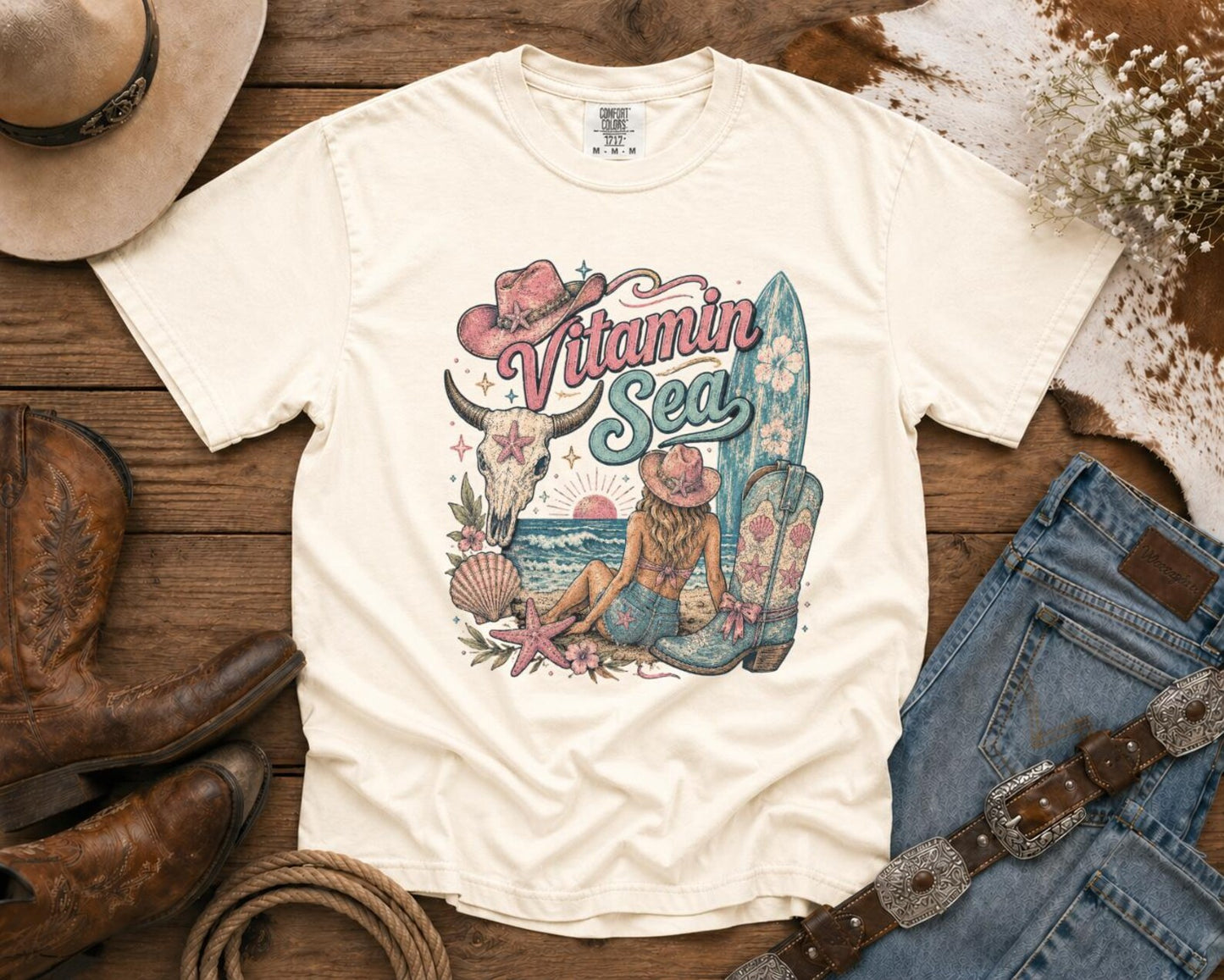 Vitamin Sea T-Shirt — | Coastal Cowgirl Shirt, Coastal Cowgirl T-Shirt, Cowgirl T-shirt Country Concert Tee, Western T-shirt, Western T-shirt | Bella Canvas