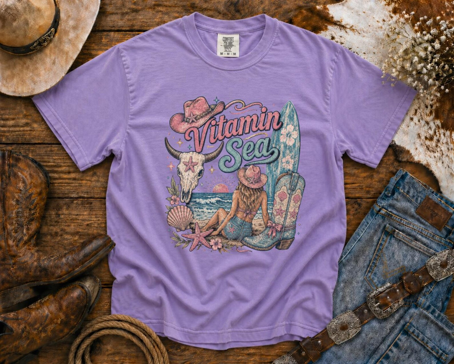 Vitamin Sea T-Shirt — | Coastal Cowgirl Shirt, Coastal Cowgirl T-Shirt, Cowgirl T-shirt Country Concert Tee, Western T-shirt, Western T-shirt | Bella Canvas
