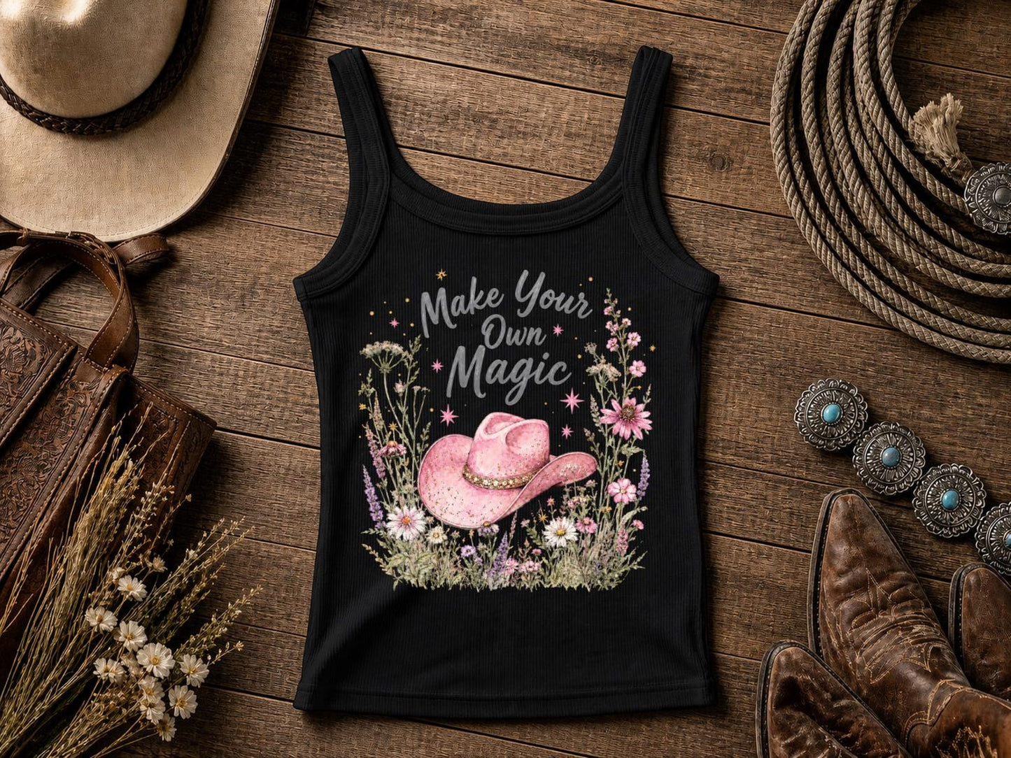 Make Your Own Magic | Cowgirl Shirt | Retro shirt | Rodeo Shirt | Vintage Graphic T-Shirt | Bella Canvas® Western Top for Women